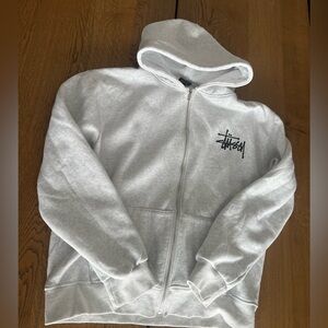 Stussy Kids Light Gray Zip-Up Hoodie